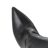 Bottes Hautes Femme Style Romain en Cuir Noir à Talon Aiguille pour l'Automne
