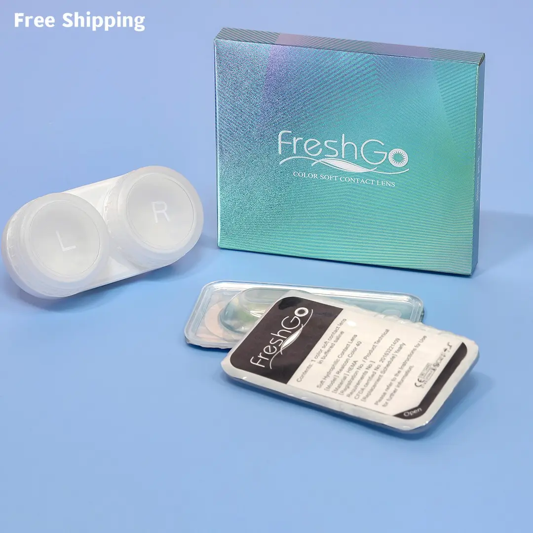 Freshgo HIDROCOR lentes de contato colorido Logotipo personalizado em caixas de papel embalagens para lentes de contato cosméticas atacado