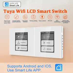 Interruptor de luz smart home tuya 1 2 3, interruptor de luz inteligente com wifi, assistente de casa e controle remoto