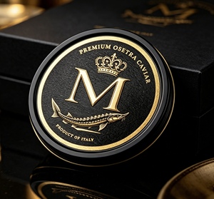 Etiqueta de Caviar de Alta Calidad en Lata, Impermeable, de Aluminio Dorado, con Relieve 3D - Product Image 2