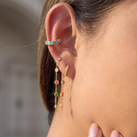 Pendientes de Borla con Pedrería Brillante y Chapado en Oro de 18K de Lujo con Acabado Radiante, Ideales para el Día de San Valentín o una Cita Romántica