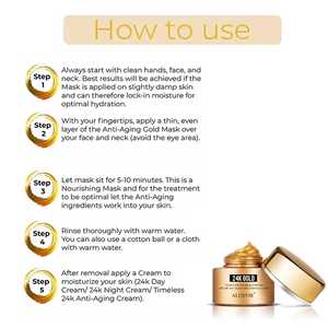 Vente en gros de cosmétiques coréens produits de soins de la peau naturels biologique masque facial hydratant Anti-âge en or 24k - Product Image 4