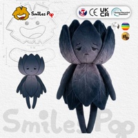 Boneka Plush Lotus Hitam Gradasi Kustom, Mainan Bunga Sedih, Bersertifikat CE UKCA EN71, Hadiah Plush Kustom Daur Ulang