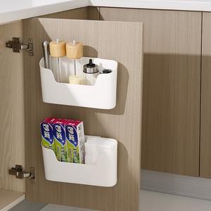 Boîte de rangement murale rectangulaire blanc cassé, organisateur de bureau pour cuisine, salle de bain, toilettes, aucun perçage requis - Product Image 5