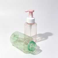 Bouteille PET vide semi-transparente pastel de 400 ml, pompe à mousse contrastée, savon pour les mains, nettoyant pour le visage, logo personnalisé, bouteille à pompe moussante