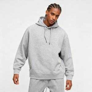 TKAN188D nouveau style coton lourd épaissi couleur unie mode décontractée lâche grande taille sweats à capuche à manches longues - Product Image 1