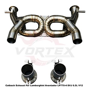 ท่อไอเสีย Vortex Titanium Straight Pipe Performance สำหรับ Lamborghini Aventador LP770-4 SVJ 6.5L V12 ระบบจูนแบบ Direct Fit - Product Image 3