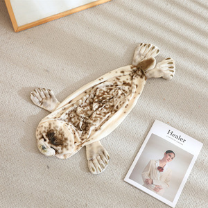 Peluche a forma di <span class=keywords><strong>leone</strong></span> marino, in peluche corto, imbottito in cotone PP, <span class=keywords><strong>altezza</strong></span> regolabile 35-120 cm, per età 0-14+ anni - Product Image 3