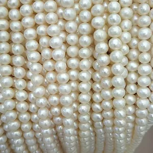 Natural Cultured freshwater white pearl 4mm natural loose pearl bead for making jewelry