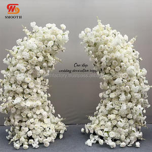 Fleur artificielle en soie lisse faite à la main LEDA, rose blanche, arche brisée, couleurs personnalisées, toucher doux et naturel - Product Image 2