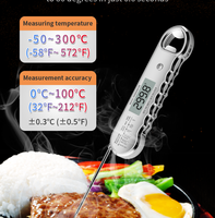 Termometer BBQ Digital Presisi Tinggi Tahan Air dari Plastik untuk Makanan, Daging, Oven, Memanggang, Menggoreng, Steak, Kalkun, Memasak di Dapur