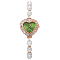 Montres pour femmes W148, nouvelle mode, décoration en alliage, quartz, style preppy de luxe, petit cadran, bracelet en perles