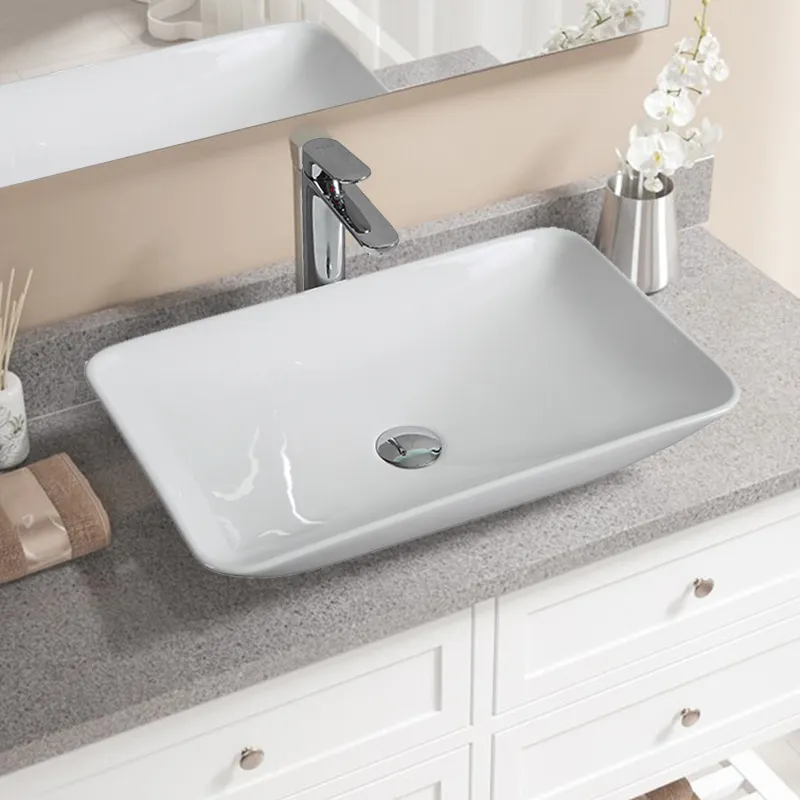 浴室の手洗いの洗面器のための現代新しいデザインの大きい長方形のセラミックシンク