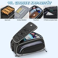 Sacoche de vélo arrière extensible et portable en polyester imperméable 15L-23L avec fermeture éclair et housse de pluie réfléchissante pour vélos électriques, trajets quotidiens et loisirs