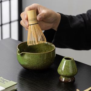 Exclusivo Set Portátil de Matcha de Cerámica Japonesa de Grado Alimenticio, Duradero, de 5 Piezas, con Efecto de Horno, Caja de Regalo, Hundred Book Tea - Product Image 2