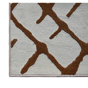 Modern Geometric Area Rug Rectangle Gray Brown Tufted Non-Slip Rubber Backing Living Room Floor Carpet - Product Image 3