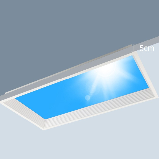 Navy Blue Ceiling Lamp Sunlight Decoration Bathroom Skylight Faux Dynamic Sun Natural Blue Sky Led Window Simulator Panel