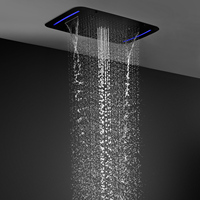 Douche intelligente moderne à 6 fonctions avec jet de pluie, cascade et jets de pulvérisation corporelle, ensemble de douche LED