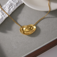 Collier Pendentif Lava Abstrait Minimaliste ERESI en Acier Inoxydable 316L Plaqué Or PVD, Bijou Personnalisé Irrégulier – Vente en Gros