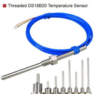 Sensore di temperatura digitale filettato DS18B20‑1 impermeabile con sonda in acciaio inox ‑55 a 125C per rilevamento remoto - Product Image 3