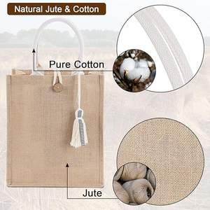 Hot Beach Grocery Gift Women Inner Bag Buttons Recycled Foldable Waterproof Customised Tote Bag Jute - Product Image 3