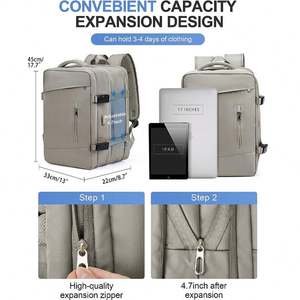 Mochila multifunción de gran capacidad de nailon con cargador USB, mochila antirrobo para ordenador portátil de negocios, bolsa con compartimento para zapatos - Product Image 4