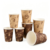 Gobelets à café en papier vert personnalisés avec manchons imprimés, gobelets écologiques résistants à la chaleur pour café, pique-nique, à emporter