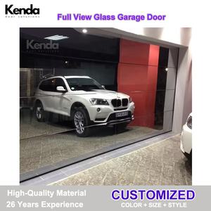 Portes de garage automatiques en verre à double isolation, personnalisées, en aluminium, sans cadre, 16x8, commerciales, vente en gros - Product Image 5