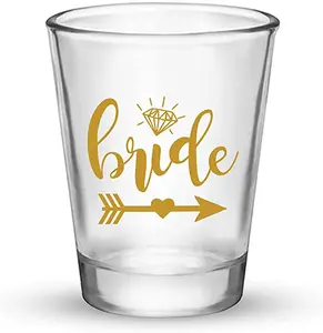 Заводская цена, Золотой логотип Bride and I Do Crew, подарочное стекло
