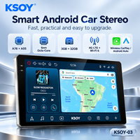 KSOY-03 Radio Mobil Android Wireless CarPlay Android Auto Navigasi GPS 3+32G Layar Sentuh Sistem Multimedia FM RDS