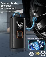 Wireless Portable Electric Car Tire Inflator High-Pressure Lighting Charging Functions Black for Cars SUVs Motorcycles Bicycles