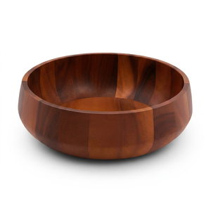 Bol de service en bois fait main indien, moderne, écologique, non traité, artisanat, pour mariage, salade, cadeau, bols de cuisine - Product Image 1