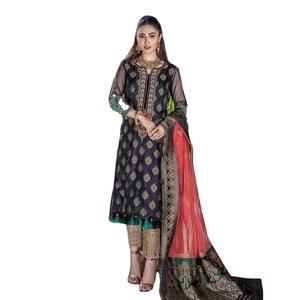 2024 colección de Bodas de lujo indio pakistaní bordado Salwar Kameez piedra pesada algodón Lino seda viscosa Venta caliente - Product Image 1
