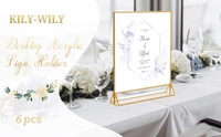 Prix usine Double face or bord Menu porte-carte givré acrylique A5 A4 support vertical cadre Photo pour café mariage
