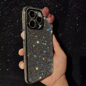 Funda de Teléfono Móvil con Lazo de Diamantes, Elegante y de Lujo, para <span class=keywords><strong>iPhone</strong></span> 16 15 14 13 <span class=keywords><strong>12</strong></span> Promax 7 8 Plus <span class=keywords><strong>Mini</strong></span> X XR - Funda Protectora de Moda - Product Image 1