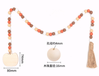 Pièces de pendentif en bois d'érable de couleur naturelle non fini, guirlande de perles en bois peintes pour la décoration murale