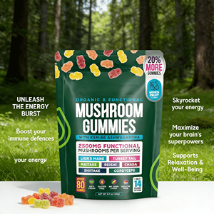 OEM-продукт под собственной торговой маркой: Жевательные конфеты с грибами Львиная грива, Рейши, Шиитаке и Ашвагандха для улучшения работы мозга, иммунитета и пищеварения у взрослых - Product Image 3