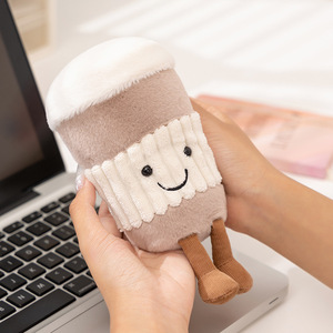 Seri Boneka Makanan Teh Sore yang Menyenangkan Burger Kopi Cinnamon Roll Boneka Plush Pendek Isi Kapas PP 31-50cm Grosir untuk Remaja - Product Image 4