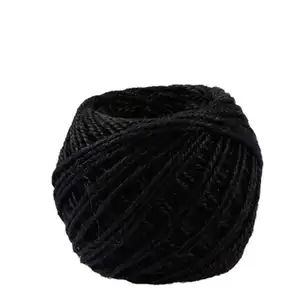 2mm benang rami hitam 100% kabel goni 98ft bola 100% tali goni alami untuk hadiah pembungkus tali