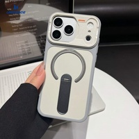 Funda Protectora Trasera para iPhone 17 16 15 Pro Max, Acabado Mate Sedoso, Magnética, con Ranuras para Tarjetas, Estilo Stussy