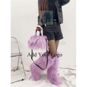 Autumn and Winter New pink Fur Tassel Ankle <strong>Boots</strong> Pointed High Heel Over the Knee <strong>Boots</strong> Women's Sexy High Heel Thigh High <strong>Boots</strong> - Product Image 2