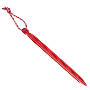 Outdoor Tent Accessory Factory 18 cm Twist Y shape Aluminum Tent Stakes Camping Peg Nails for tents in Red