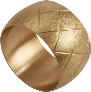 Rond de serviette en métal rond fait à la main en or luxueux pour la décoration de Table à manger de mariage de Noël - Product Image 1