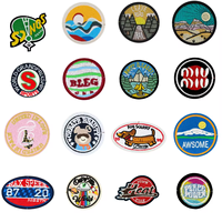 En gros : Patchs thermocollants, Badges LOGO pour presse à chaud, Patchs ronds, Patchs brodés thermocollants pour vêtements et projets DIY de chapeaux