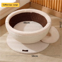Arbre à chat en sisal en forme de tasse à café, avec griffoir intégré, lit-nid et design spacieux, résistant aux griffures, en corde de chanvre coupée