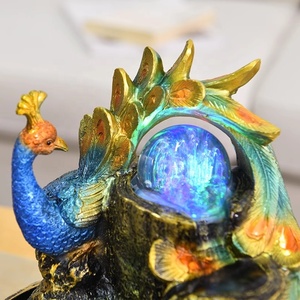Chinese Style Resin <strong>Peacock</strong> Flowing Water <strong>Fountain</strong> Ornaments Indoor <strong>Outdoor</strong> Home Decor <strong>Peacock</strong> Water <strong>Fountain</strong> With Crystal Ball - Product Image 5