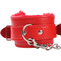 Menottes de Contrainte Bondage en Cuir PU et Peluche, Jouets Érotiques Adultes pour Jeux BDSM Fetish