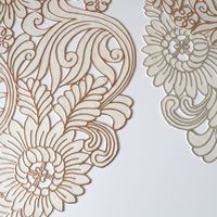 Set de table en PVC de luxe avec bordure dorée, résistant à la chaleur, design ajouré pour hôtels, fêtes et événements festifs