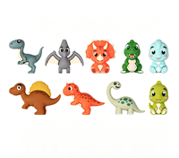 Manik-Manik Silikon 3D Baru, Manik-Manik Dinosaurus Kreatif untuk Pembuatan Perhiasan Gantungan Kunci Pulpen yang Dapat Dihias