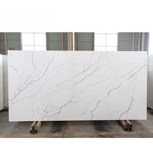 Pierre de quartz artificielle en verre, prix de la pierre de quartz blanche Calacatta, dalles de pierre de quartz naturelle en gros - Product Image 2